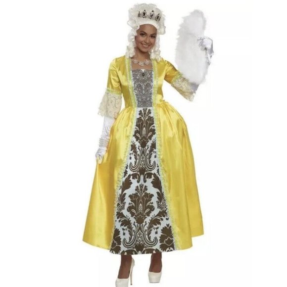 Royal Court Presentation Dress for Adults - Regency Romance, Yellow, S/M 4-8 - Picture 1 of 3